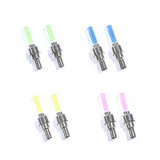 【WITH】自行車輪燈頭燈尾燈安全燈 藍色 熒光綠 綠色 粉色, 4個, 藍色,熒光綠,綠色,粉色