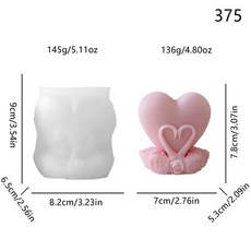 天鵝愛心香氛蠟燭 創意情人節禮品 硅膠模具, 1個, 天鵝愛心 1pc,白色, 白色
