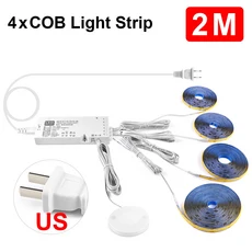 스마트 침투 가능한 목재 COB LED 스트립 터치 센서 빛 320Leds/m 따뜻한/중립 흰색 병렬 조명 주방 백라이, 01 Warm White, 26 4 Led Strip-2M-US