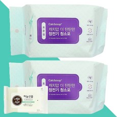 캐치맙 더 탄탄한 정전기 청소포 표준형 30매 2개(+휴대용 물티슈 1개)