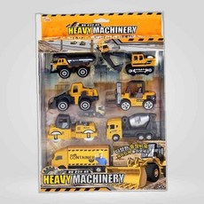중장비 7종 세트 메탈 불도저 레미콘 트럭 유아자동차장난감 포크레인 아동자동차장난감 공사차장난감세트, 본상품