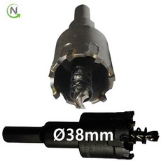 넥스트그린공구 초경 홀쏘 기리 38mm 홀커터 홀컷터 스텐 씽크 방화문 구멍 관통, 1개