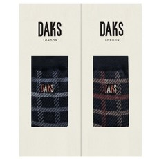 [백화점 홈쇼핑 정품] 닥스 DAKS DB25316 신사면중목 투톤사각체크 2족세트