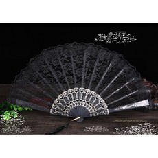 蕾絲扇子 舞蹈摺扇 摺疊扇 表演道具 和風古典拍照道具 旅拍外拍棚拍攝影寫真, 白色, 1個