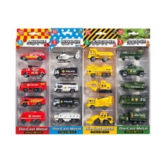 다이캐스트 SV 특수차 시리즈 소방차 경찰차 중장비차 군용차 미니카 5종 선물 세트, 1개, SV특수차시리즈 중장비 5PCS