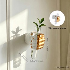 레트로 주먹 모양 벽걸이 화병 유리관 레진 장식 화분 거실 파티오 산업풍 홈 데코용, 1. ZHTJ001-435
