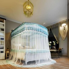 캐노피 침대 모기장 200x220cm 그린 방충 방풍망 아파트 프레임 간편설치 미세원단