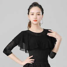 팔뚝커버 여성 댄스 탑 상의 스포츠댄스 라인댄스 사교댄스 티셔츠
