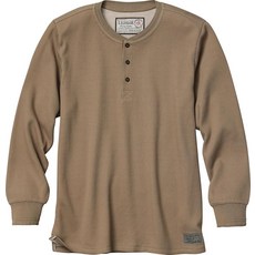 Legendary 화이트tails 남성용 헨리 셔츠 긴소매 고중량 이중 보온 레이어 카키 XL_148658, XXL_148658