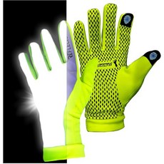 ReflecToes 반사 러닝 장갑 터치스크린 경량 고가시성 겨울 러닝 기어 추운 날씨 조깅 (핑크 스몰)