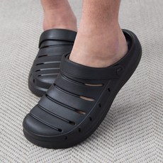 FOURSENSE 男士氣墊涼鞋拖鞋水族鞋夏季男士通用鞋室內鞋LP-8B0A, 270, 黑色