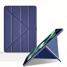 平板三角折疊彈性皮套, 午夜藍, 1個, iPad 5/6 , iPad Air1/2 , iPad Pro 9.7吋