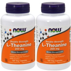 NOW Foods L-茶氨酸素食膠囊 200mg, 120顆, 2罐