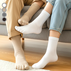 순면 발가락 양말 면 100% 장목 땀흡수 방취 무봉제 통기성 남녀공용 4켤레