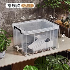 60L 大容量可移動烏龜缸 自帶導水管 生態環保烏龜飼養箱, 32L（水龍頭款）可以DIY造景+曬臺+, 1個
