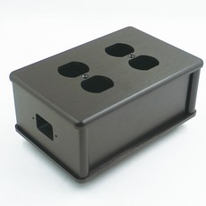全鋁HIFI音響電源濾波器外殼 4位美標插座空箱DIY, 1個, 黑色4位、不含配件