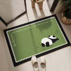 熊貓矽藻泥吸水地墊，浴室廁所門口防滑速乾腳墊, 草坪綠猫熊*矽藻泥