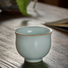 德豐汝窯茶杯台灣豐子汝窯丰子茶具-汝窯天青色貴妃杯100cc, 1個