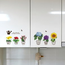 환타스틱스 그래픽 아트S 인테리어 스티커 2장 GDT-9, 미니화분꽃2, 23.5 x 31 cm