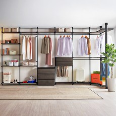 보루네오 브로드 드레스룸 시스템장 옷장 행거 옷방 블랙 10cm, 12_추가금액옵션