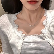 알러지방지 큐빅장식목걸이 체인별목걸이 별펜던트목걸이 레이어드목걸이, 별