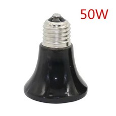 발열전구 온열 열등 반려동물 난방 조명 E27 25W~100W 스몰 원추형 세라믹 이미 터 열 전구 블랙 파충류 Brooder 램프 1Pc, 50W