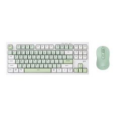 지클릭커 오피스프로 WMK90 사일런스 M 풀윤활 87키 무소음 무선 블루투스 키보드 마우스 세트 그린위치 RC2, 텐키리스, WMK90 87키