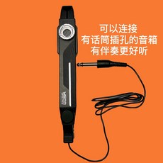 可開發票電聲版聲鳴笛 可連接插話筒的音箱 附使用說明 樂器笛子 兒童樂器 笛膜 樂器玩具 卡組笛 卡祖笛, 1個, 黑色+連接線(音箱必須能接話筒）