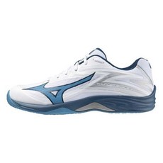 Mizuno Thunder Blade Z 男女排球鞋 運動訓練 止滑緩震 白 藍 V1GZ237021, 1個, 27.0 CM