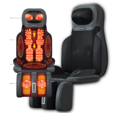 마르세드 프리미엄 접이식 가정용 사무실 1인 안마 의자 등받이 매트 의자형 소형 허리 안마기, 블랙, 럭셔리(상체 안마)