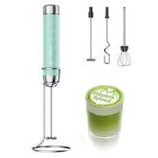 Maestri House LunaFro 2.0 거품기 휴대용 전기 지팡이 거품기 3개 라떼 카푸치노 말차 단백질 파우더 계란용 음료 믹서