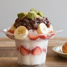 꽃빙수컵 미니 투명 테이크아웃 일회용 디저트 포장재, 1개, 1ml