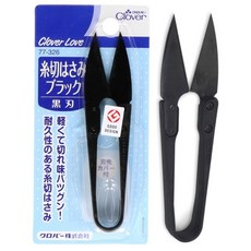 Clover 쪽가위 10.5cm, 블랙, 1개