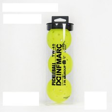 INFMARC 匹克球 TW-40 美國USAPA認證 40孔 3入組 室外滾塑球, 黃綠色, 1個