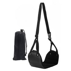 휴대용 기내용 발받침대 보관파우치 세트, 블랙, 1개