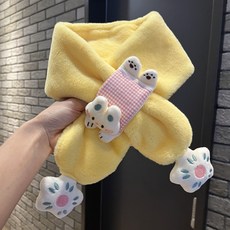 兒童圍巾 可愛圍巾 高顏值圍巾 防風保暖 冬季兒童毛絨圍巾男童女孩加厚防風保暖新款寶寶可愛卡通圍脖交叉