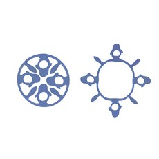 2가지 크기 2way 실리콘 펭귄 뚝배기 냄비받침, 1개, 네이비