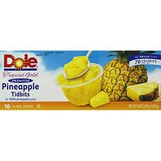 돌 100% 파인애플 주스 속 조각 16개입 Dole Tidbits in 100 Percent Pineapple Juice 16 Count, 1.81kg