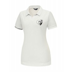 디즈니골프 여성 시스루 소매 오픈 카라 반팔 티셔츠 DM2LTS042 2003378