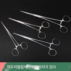 스텐 지혈 겸자 탈지면 부항집게 스트레이트 엘보 수술 집게 핀셋 스트레이트 지혈 집게, 지혈겸자-직선머리18Cm, 1개