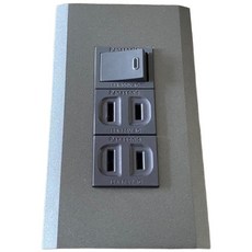 Panasonic 國際牌 單顆ㄧ切二插座 搭配中ㄧ烤漆消光灰面板 工業風復古插座, 1個, 單切開關