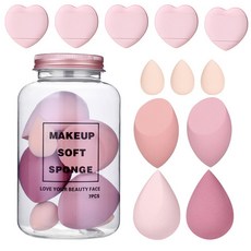 메이크업 스폰지 퍼프 액세서리 파우더 건식 여성 12 컨실러 세트 파운데이션 믹서기 습식, 12pcs pink set, 1개