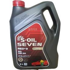에스오일 7 세븐레드9 SQ GF-7A 0W30 6L, 1개