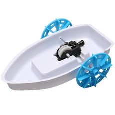嗨購 小學生創意發明科技小製作DIY兩棲明輪船 STEAM手工科教益智玩具, 兩棲明輪船, 1個