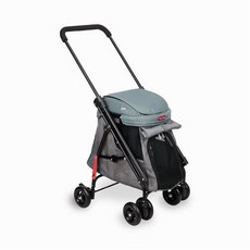 Petstro沛德奧 418兜風趣系列寵物推車(416PA小漫遊進化版)/2色》機車適用/可上捷運/承載10公斤, 隕石灰+雨罩, 1個