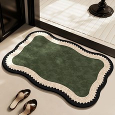 悅閱國際 地墊 家用 40*60cm 矽藻泥, 1個, 墨綠色