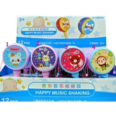 寶貝玩具屋 寶寶感官功能大躍進 歡樂小動物聲光音樂波浪鼓(花鼓)手搖鼓音樂鼓, 1個
