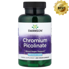스완슨 크로뮴 크롬 피콜리네이트 200mcg 200캡슐 피콜린산 Chromium, 120g, 1개, 200정