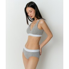 무신사 스탠다드 WOMAN 우먼즈 코튼 화이트 밴디드 브라렛 그레이 202386
