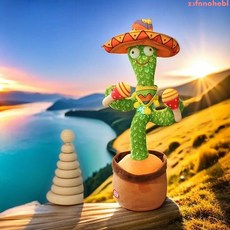 網紅搞怪仙人掌跳舞唱歌扭扭學說話扭動玩具情人節兒童生日禮物hebl, 1個, 仙人掌外套,充電款